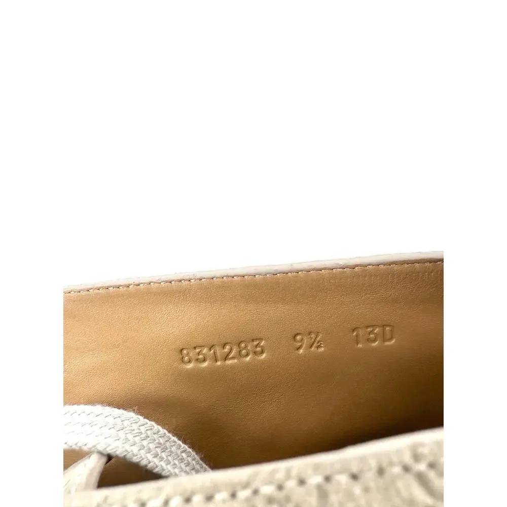 NIB Gucci GG Embossed Suede Desert Boots 9.5 US 10 Beige Oatmeal Lace Up $1,140